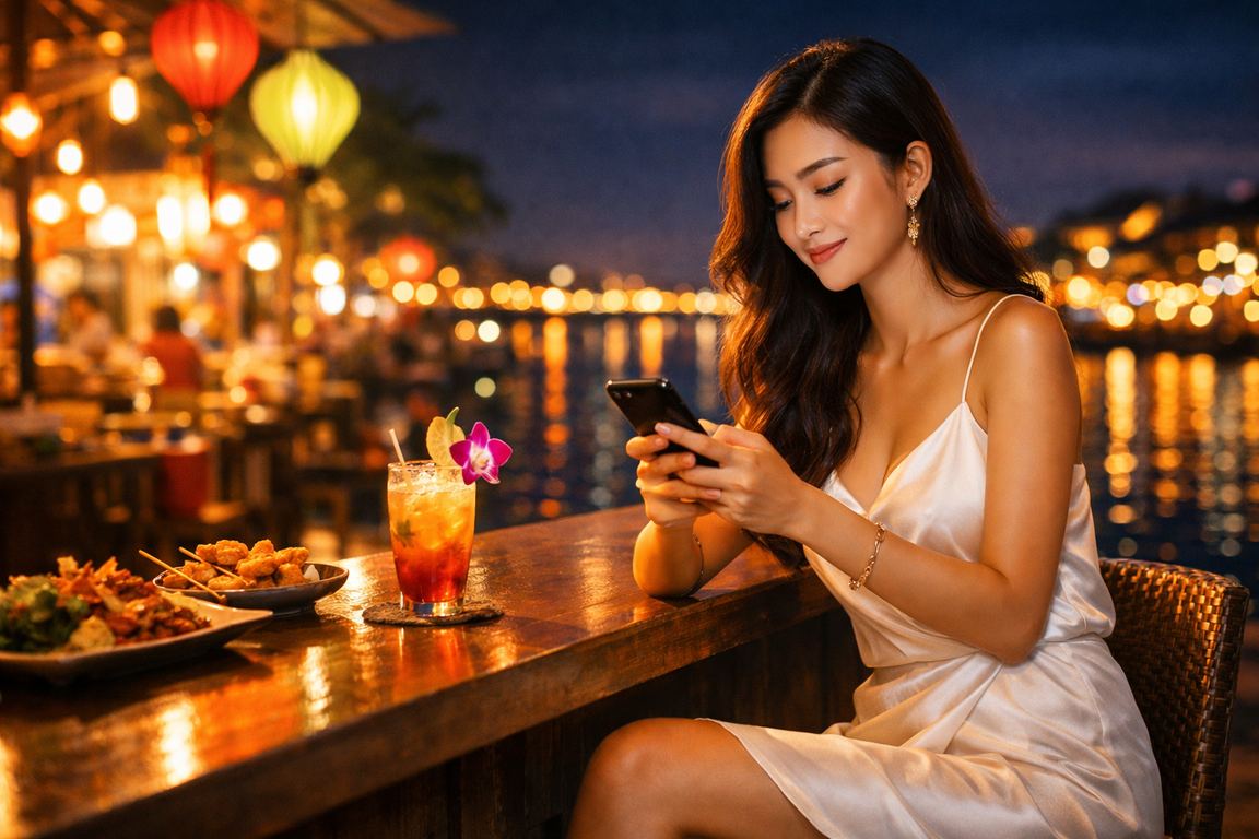Trải nghiệm casino mobile tại chợ đêm Mekong về đêm