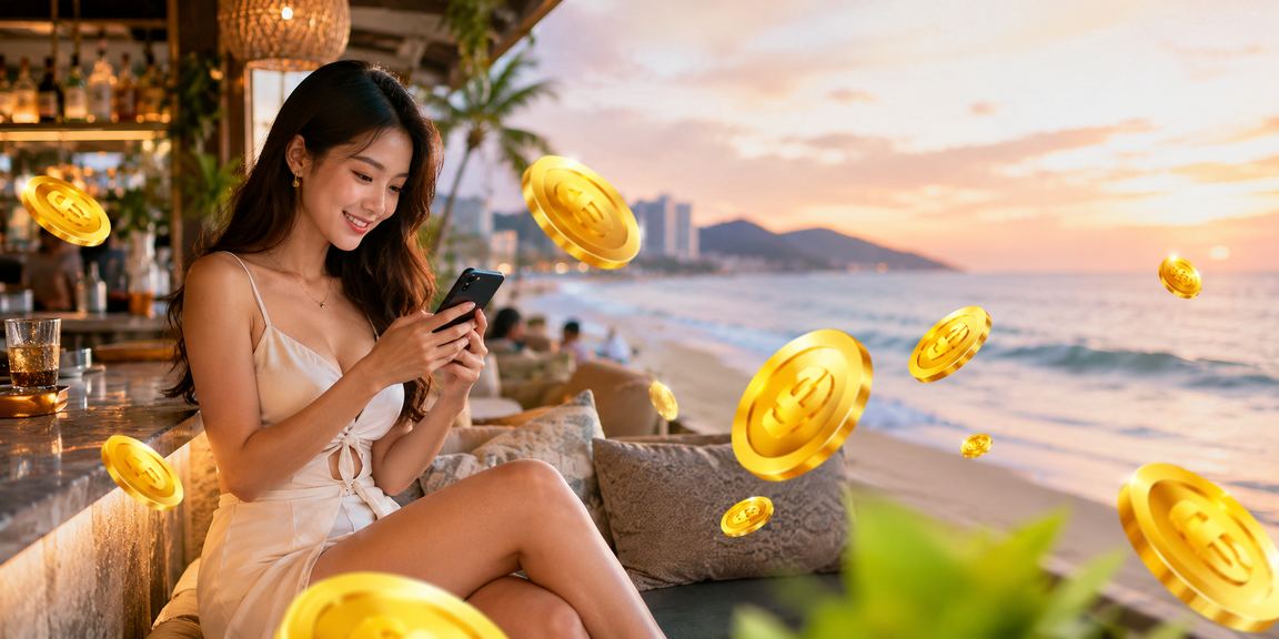 Bãi biển Vũng Tàu thanh bình thể hiện cảm giác an toàn khi giao dịch tài chính trực tuyến